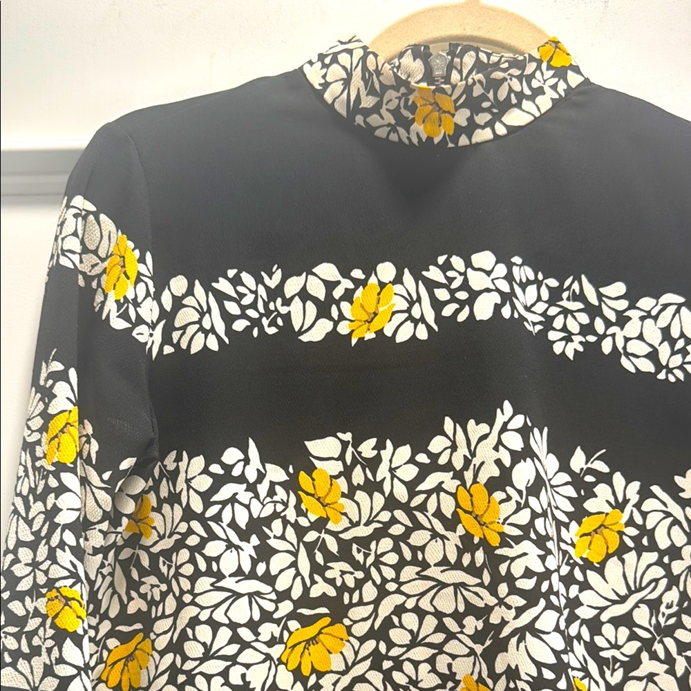 Zara Black and White Floral Top